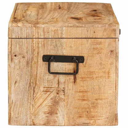 Aufbewahrungsbox mit Speicher mit Schloss massives Mangoholz