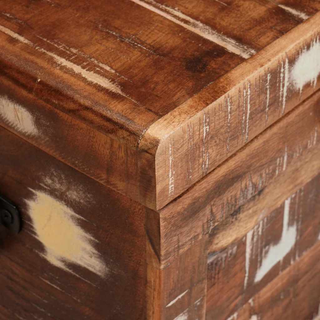 Aufbewahrungsbox mit Speicher Mehrfarbig recyceltes Massivholz