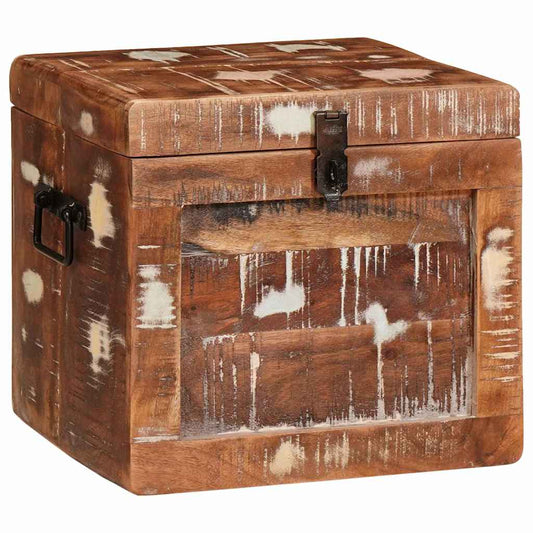 Aufbewahrungsbox mit Speicher Mehrfarbig recyceltes Massivholz
