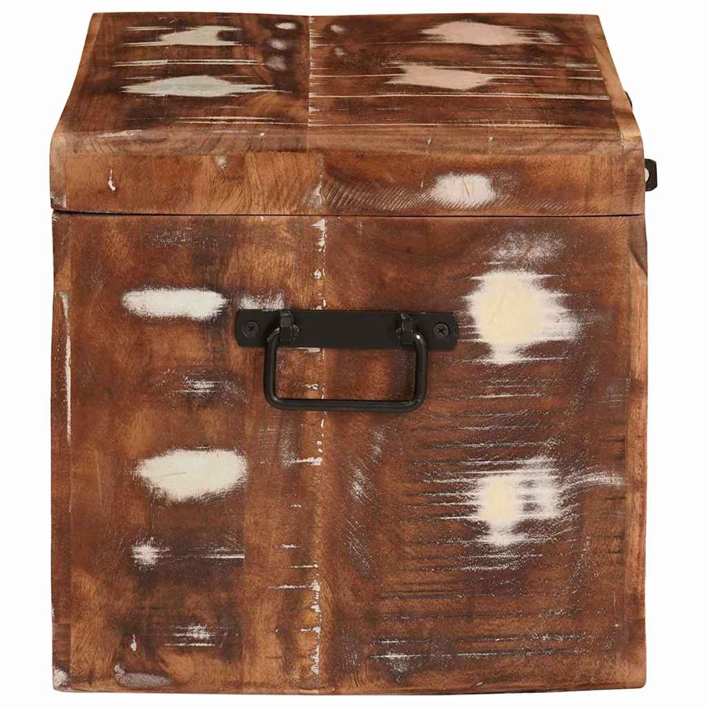 Aufbewahrungsbox mit Speicher Mehrfarbig recyceltes Massivholz