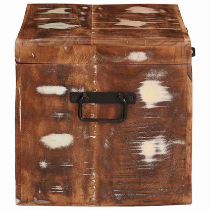 Aufbewahrungsbox mit Speicher Mehrfarbig recyceltes Massivholz