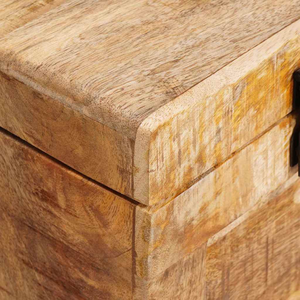 Aufbewahrungsbox mit Schloss 70 x 35 x 40 cm massives Mangoholz