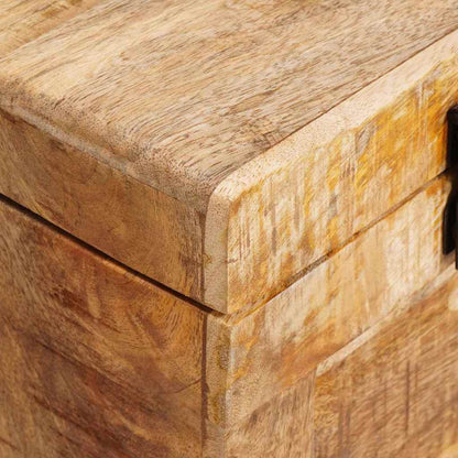 Aufbewahrungsbox mit Schloss 70 x 35 x 40 cm massives Mangoholz