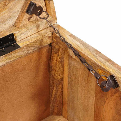 Aufbewahrungsbox mit Schloss 70 x 35 x 40 cm massives Mangoholz