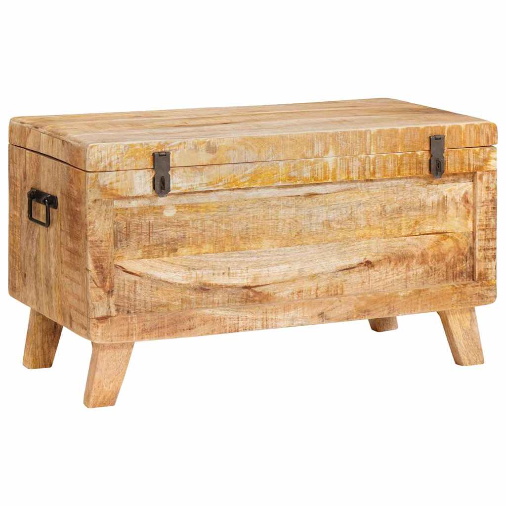 Aufbewahrungsbox mit Schloss 70 x 35 x 40 cm massives Mangoholz