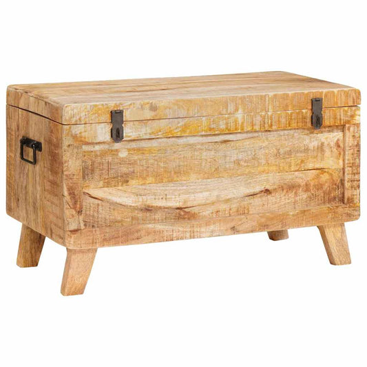Aufbewahrungsbox mit Schloss 70 x 35 x 40 cm massives Mangoholz