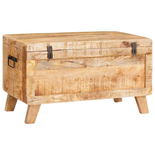 Aufbewahrungsbox mit Schloss 70 x 35 x 40 cm massives Mangoholz