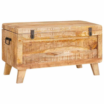 Aufbewahrungsbox mit Schloss 70 x 35 x 40 cm massives Mangoholz