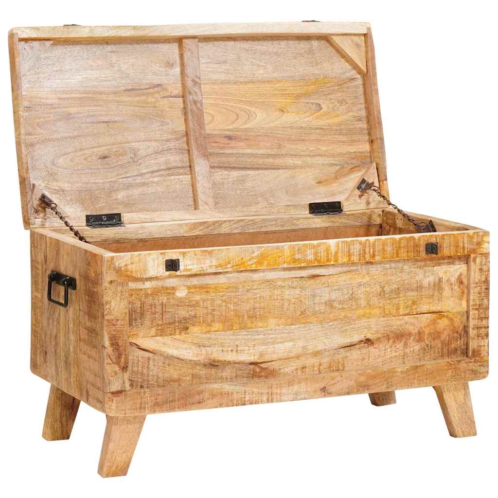 Aufbewahrungsbox mit Schloss 70 x 35 x 40 cm massives Mangoholz