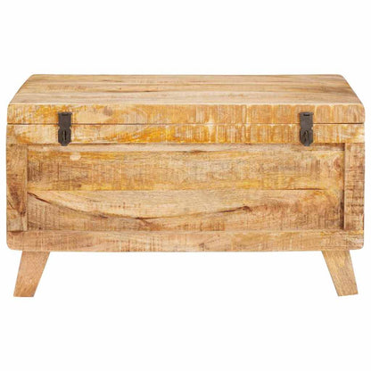 Aufbewahrungsbox mit Schloss 70 x 35 x 40 cm massives Mangoholz