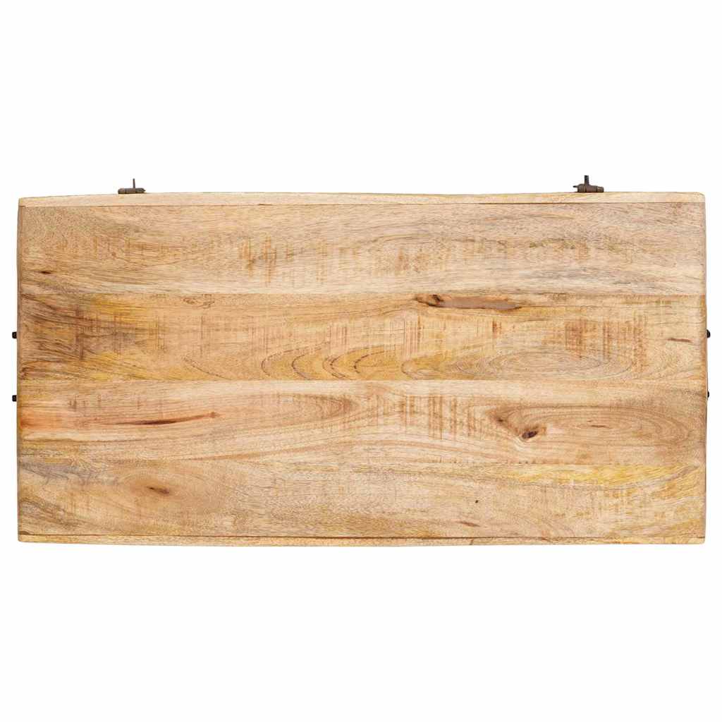 Aufbewahrungsbox mit Schloss 70 x 35 x 40 cm massives Mangoholz