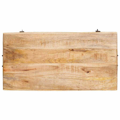Aufbewahrungsbox mit Schloss 70 x 35 x 40 cm massives Mangoholz