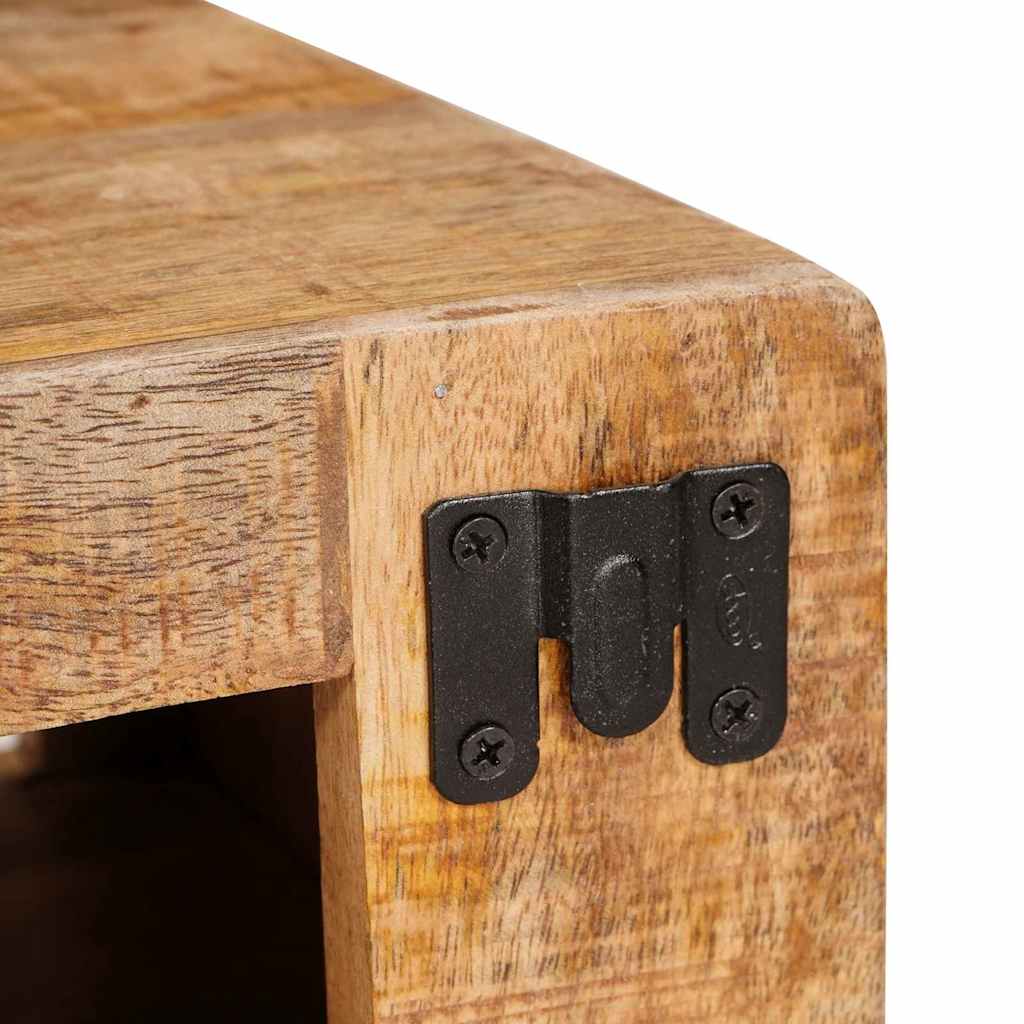 Weinregal Wandmontiert Braun 44 x 30 x 35 cm massives Mangoholz