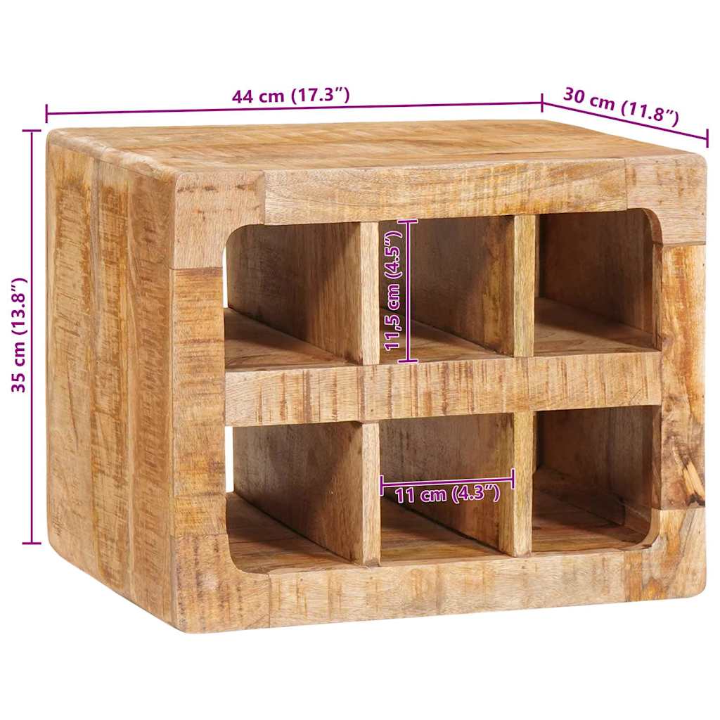 Weinregal Wandmontiert Braun 44 x 30 x 35 cm massives Mangoholz