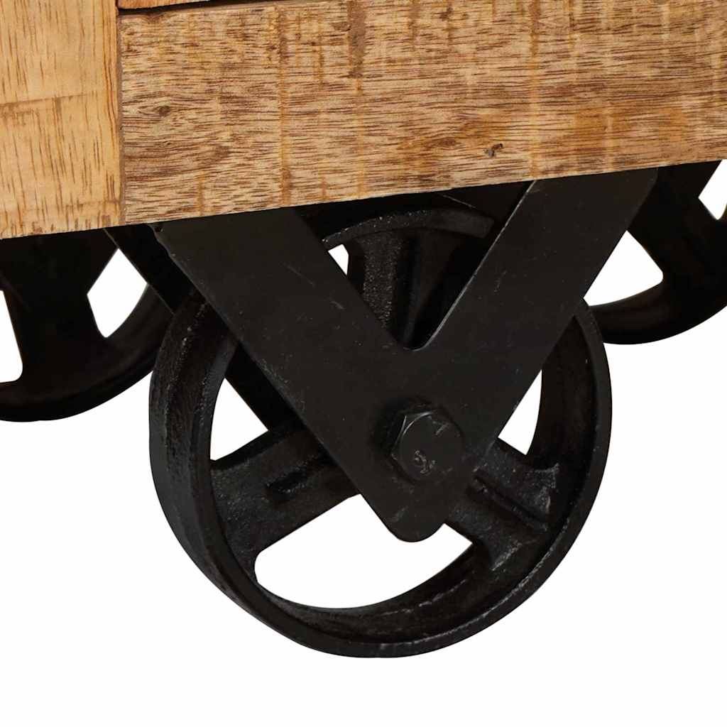 Hochboard Braun 40 x 30 x 120.5 cm massives Mangoholz