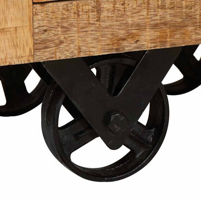 Hochboard Braun 40 x 30 x 120.5 cm massives Mangoholz