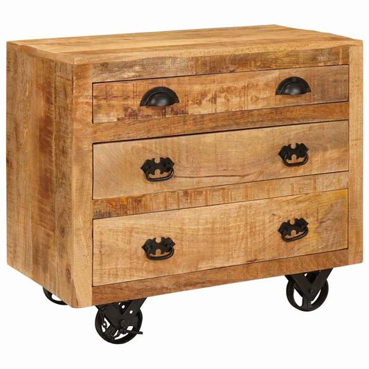 Beistellschrank Braun 70 x 38 x 63 cm massives Mangoholz