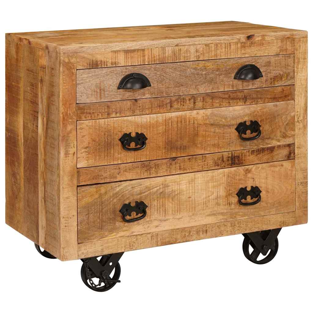 Beistellschrank Braun 70 x 38 x 63 cm massives Mangoholz