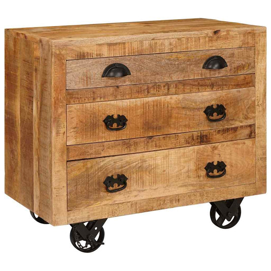 Beistellschrank Braun 70 x 38 x 63 cm massives Mangoholz