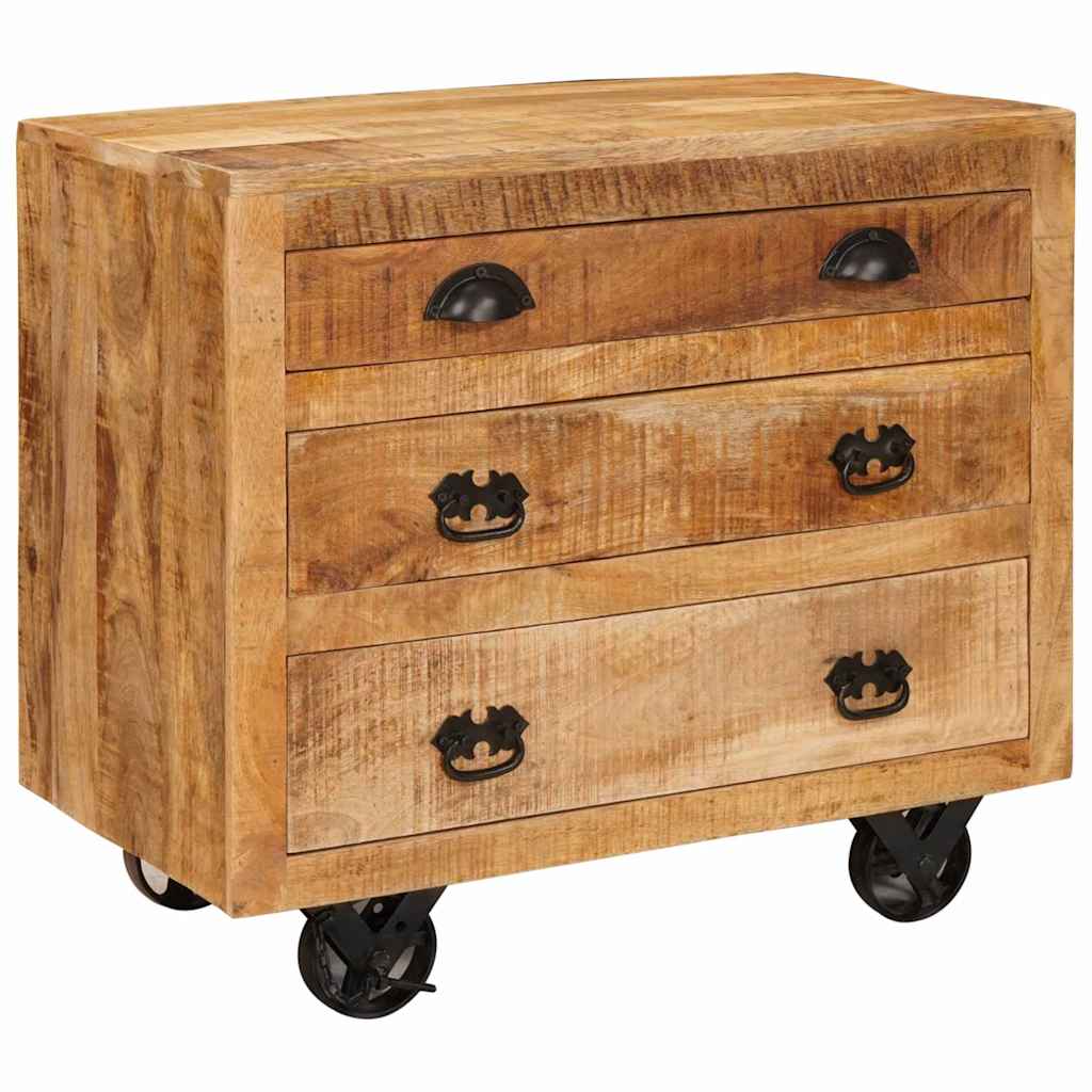 Beistellschrank Braun 70 x 38 x 63 cm massives Mangoholz