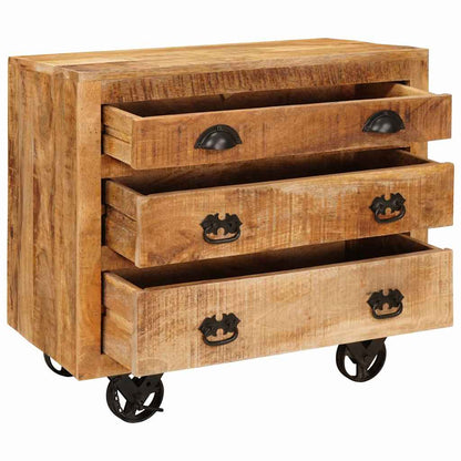 Beistellschrank Braun 70 x 38 x 63 cm massives Mangoholz