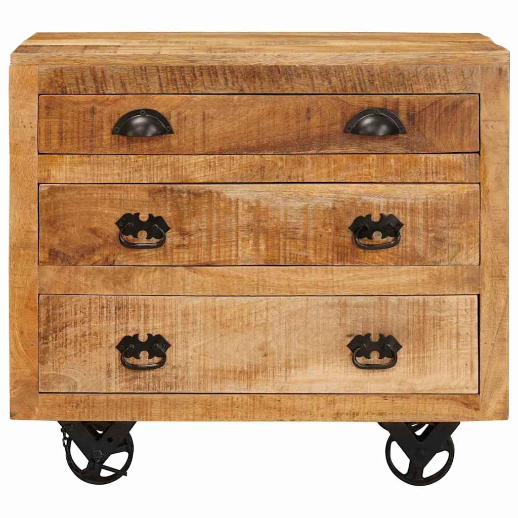 Beistellschrank Braun 70 x 38 x 63 cm massives Mangoholz