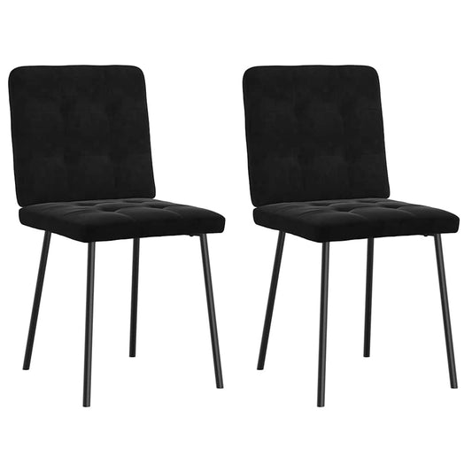 Spisestuestole 2 stk. Sort fløjl