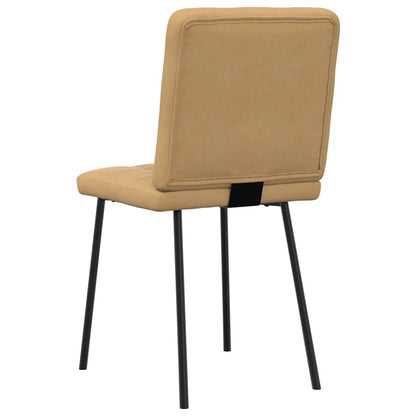 Spisestuestole 2 stk Brun Fløjl