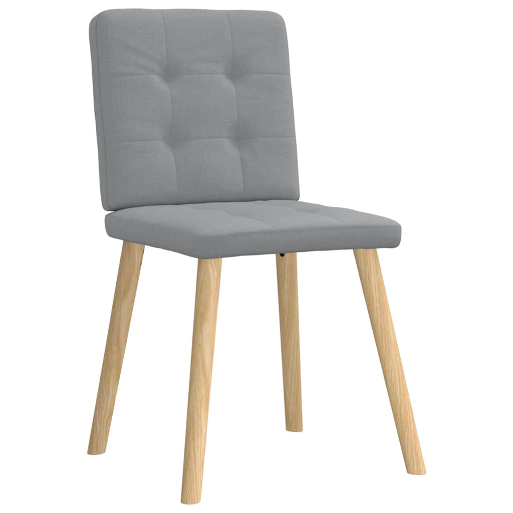 Spisestuestole 2 stk Lysegrå Stof