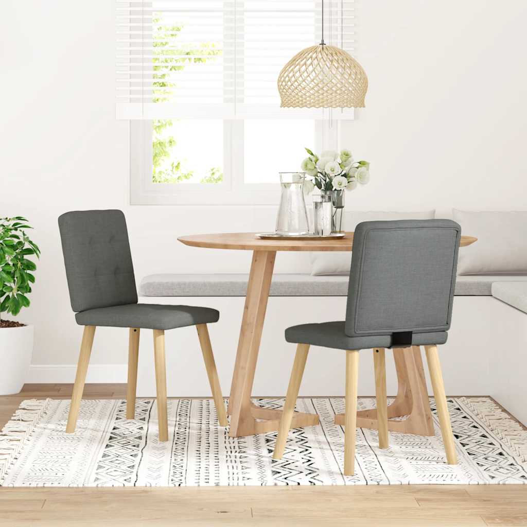 Spisestuestole 2 stk Mørkegrå Stof