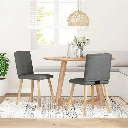 Spisestuestole 2 stk Mørkegrå Stof