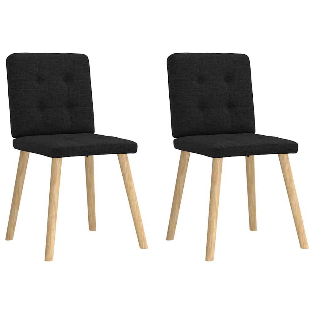 Spisestuestole 2 stk. Sort Stof