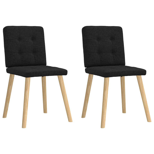 Spisestuestole 2 stk. Sort Stof