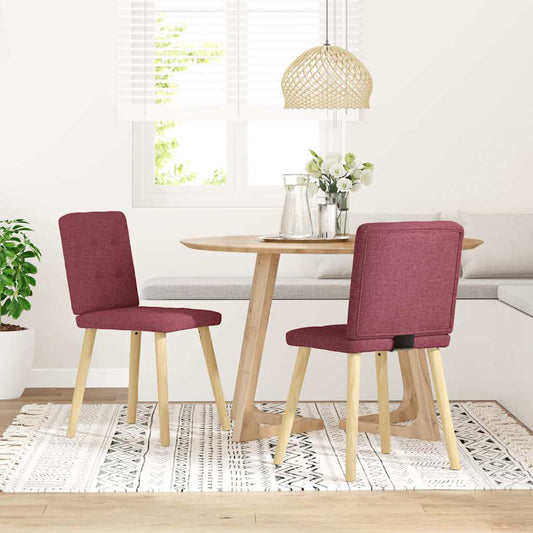 Spisestuestole 2 stk. Vinrødt stof