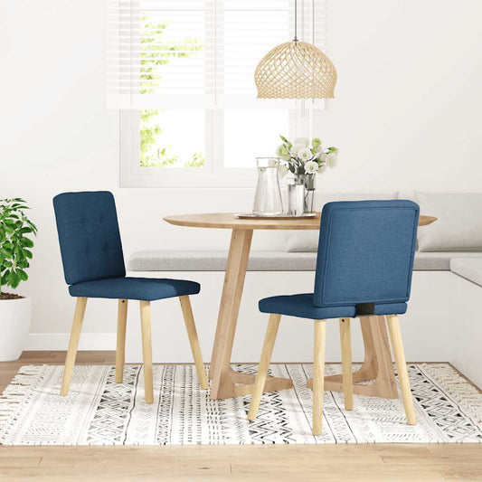 Spisestuestole 2 stk. Blåt stof