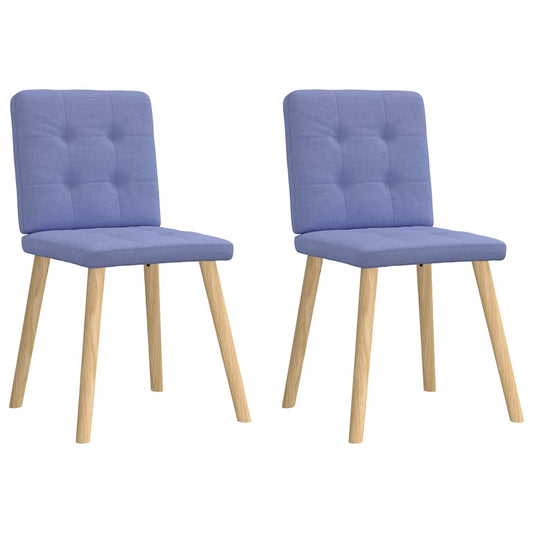 Spisestuestole 2 stk Denim Blå Stof