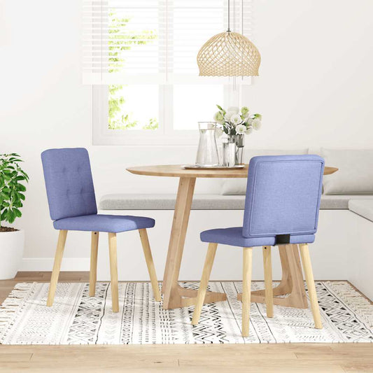 Spisestuestole 2 stk Denim Blå Stof