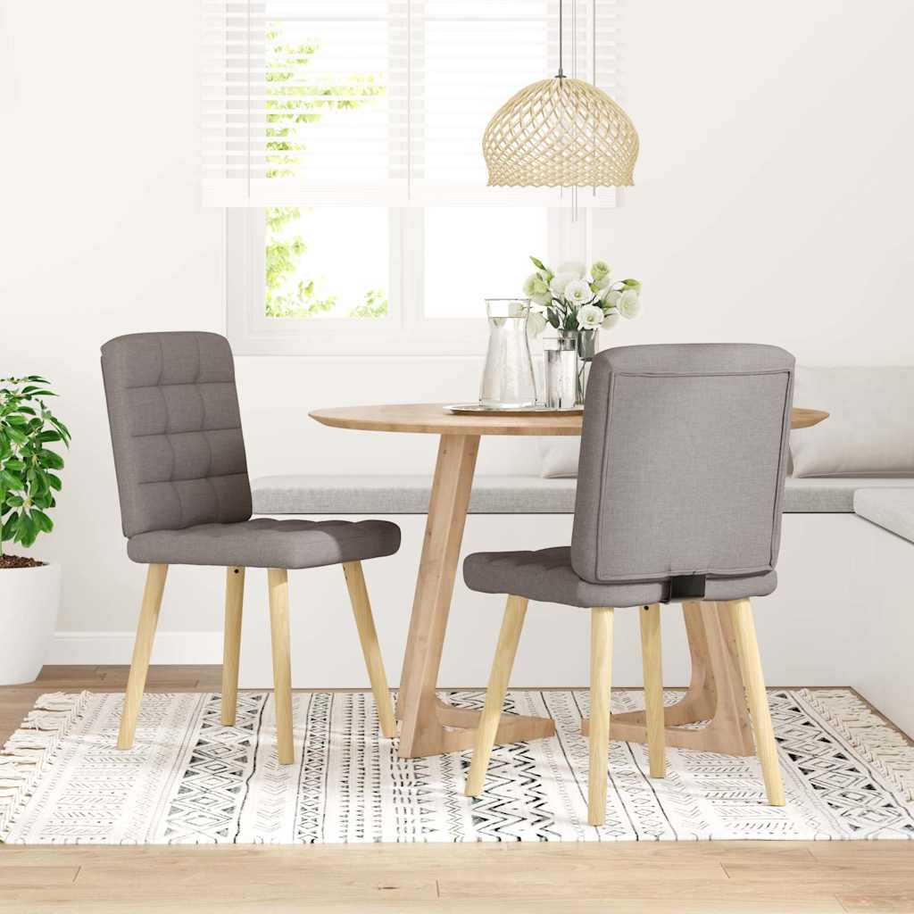 Spisestuestole 2 stk Taupe Stof