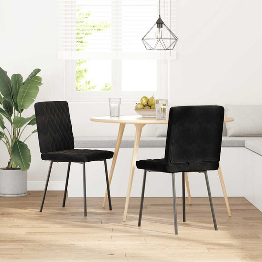 Esszimmerstühle 2 Stk. Schwarz Samt