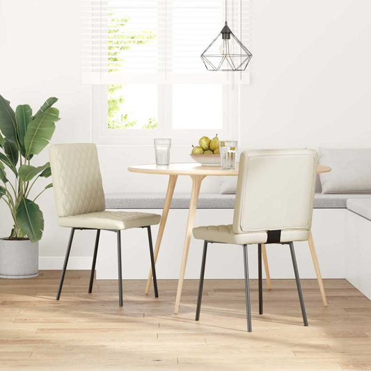 Spisestuestole 2 stk Creme imiteret læder