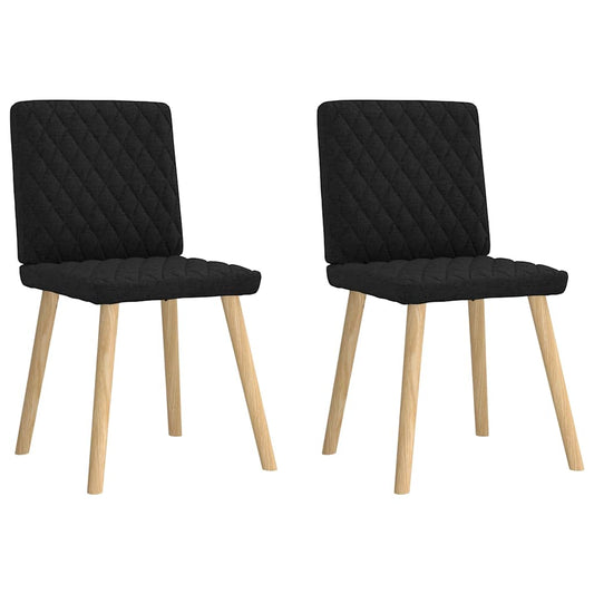 Esszimmerstühle 2 Stk. Schwarz Stoff