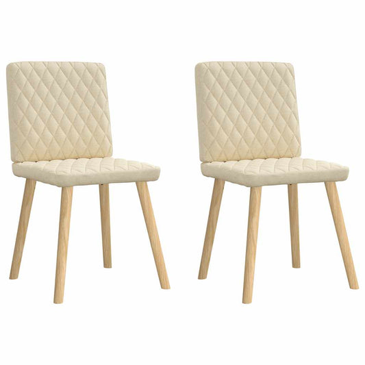 Esszimmerstühle 2 Stk. Creme Stoff