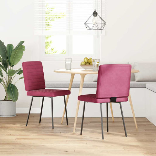 Esszimmerstühle 2 Stk. Weinrot Samt