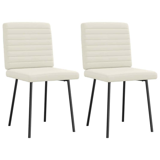 Esszimmerstühle 2 Stk. Creme Samt