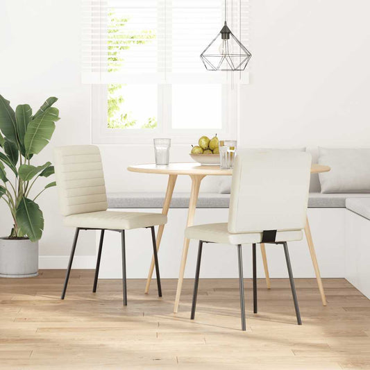 Esszimmerstühle 2 Stk. Creme Samt