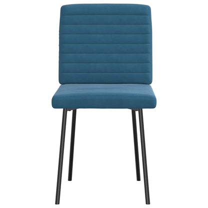 Esszimmerstühle 2 Stk. Blau Samt