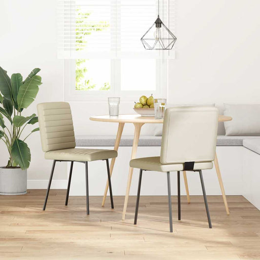 Spisestuestole 2 stk Creme imiteret læder