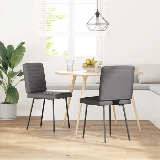Esszimmerstühle 2 Stk. Grau Kunstleder