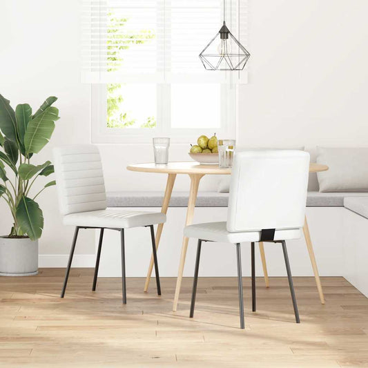Esszimmerstühle 2 Stk. Weiß Kunstleder