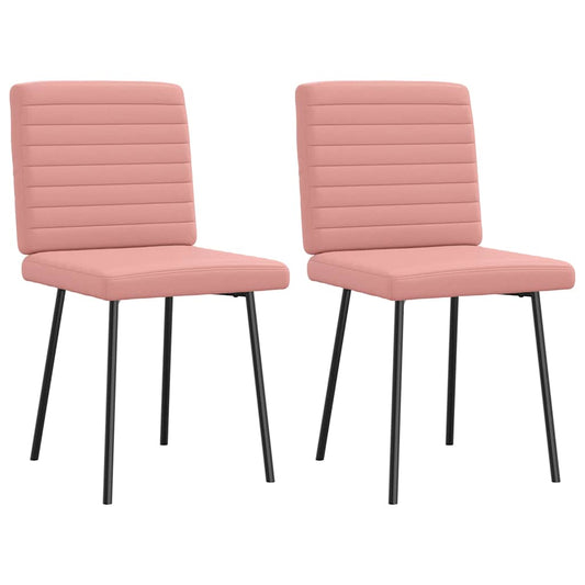 Spisestuestole 2 stk Pink imiteret læder